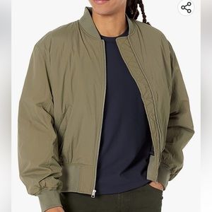 Calvin Klein Men's Matte Logo Zip Bomber olive Green Jacket size Medium